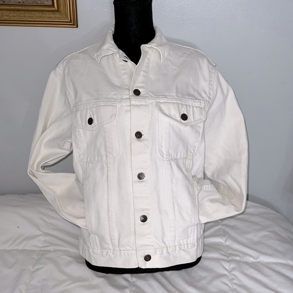 GAP Jackets & Blazers - 90s THE GAP White Denim Jacket